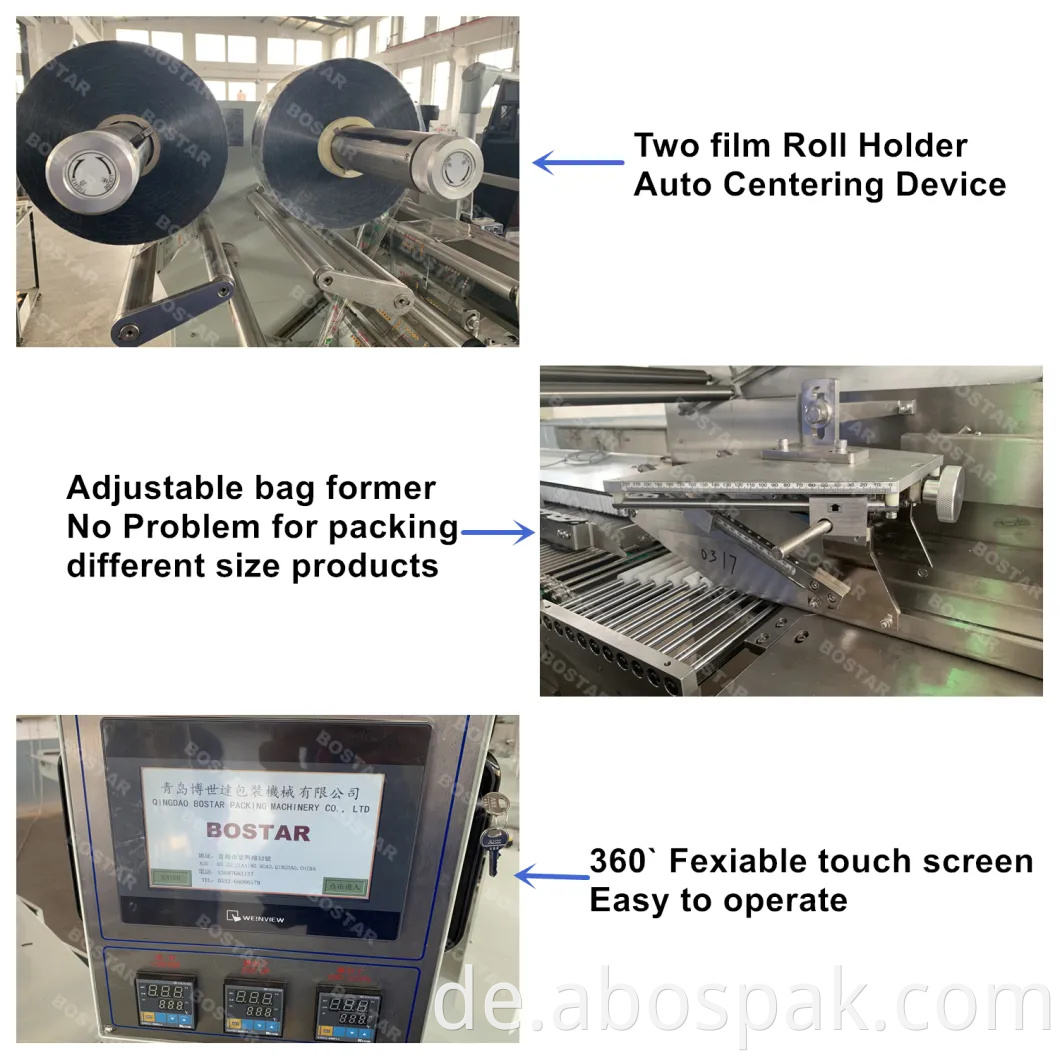 Automatische Hochgeschwindigkeits-Toastbrot-horizontale Beutel-Füllung Versiegelung / Kissenbeutel-Fluss-Lebensmittelverpackungs-Verpackungsausrüstungsmaschine für Snack-Food / Soße